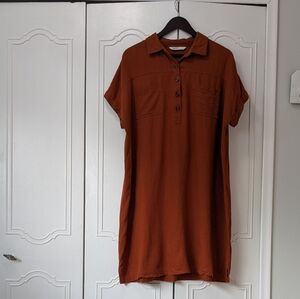Sonoma Women's Terracotta Linen Blend Tunic Dress -  Size XL